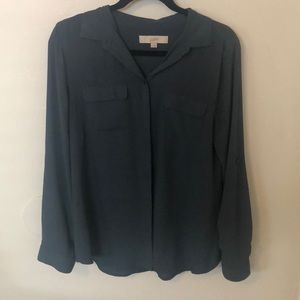 Loft Teal Button Down